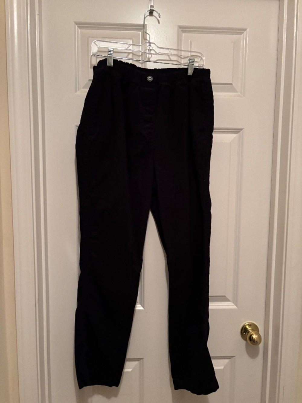 Women's black elastic wait corduroy pants 18W
